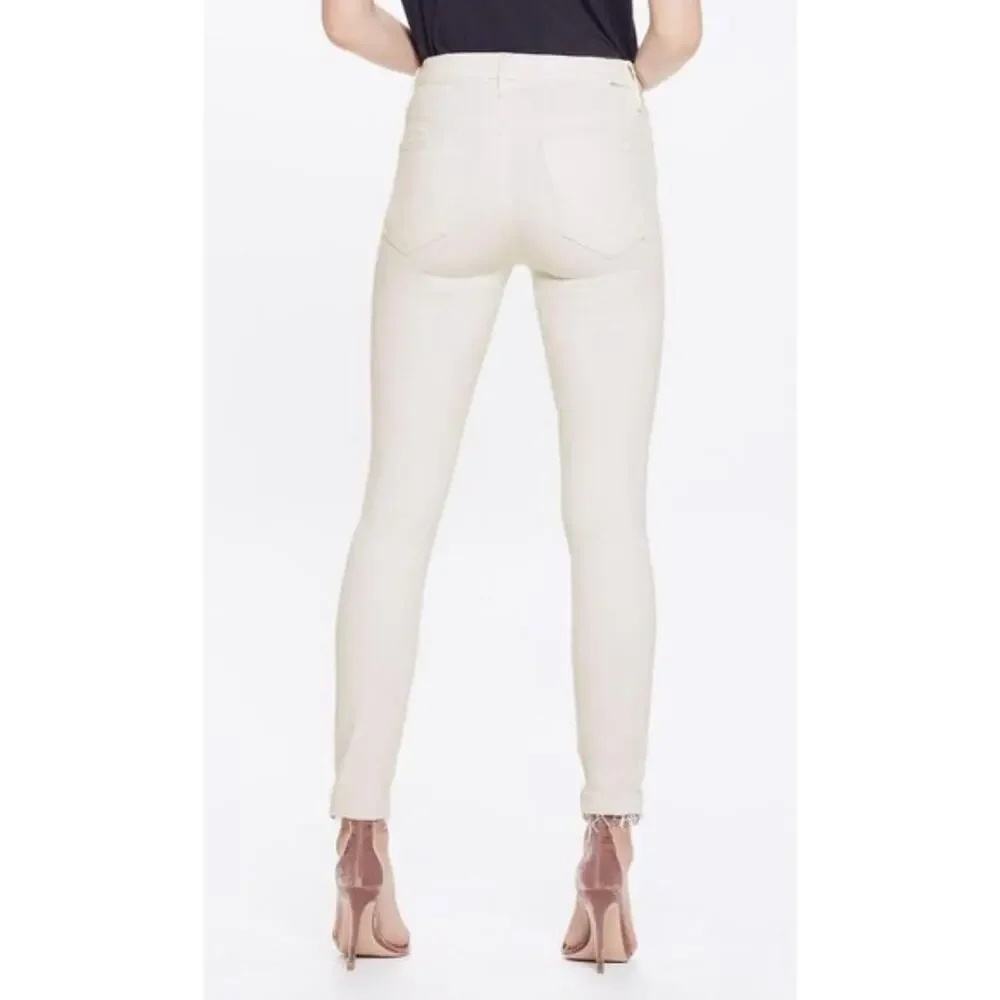 Mother High Wasted Looker Ankle Fray Whipping the Cream size 30